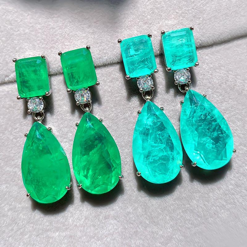 Geometric Copper Drop Earrings With Zirconia Embellishments For Elegant Women