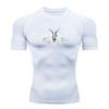Men's Compression Athletic Workout T-Shirt, Goat Head Graphic Black Death Metal Style Quick Dry Sports Shirt for Gym Running Training Fitness Activewe