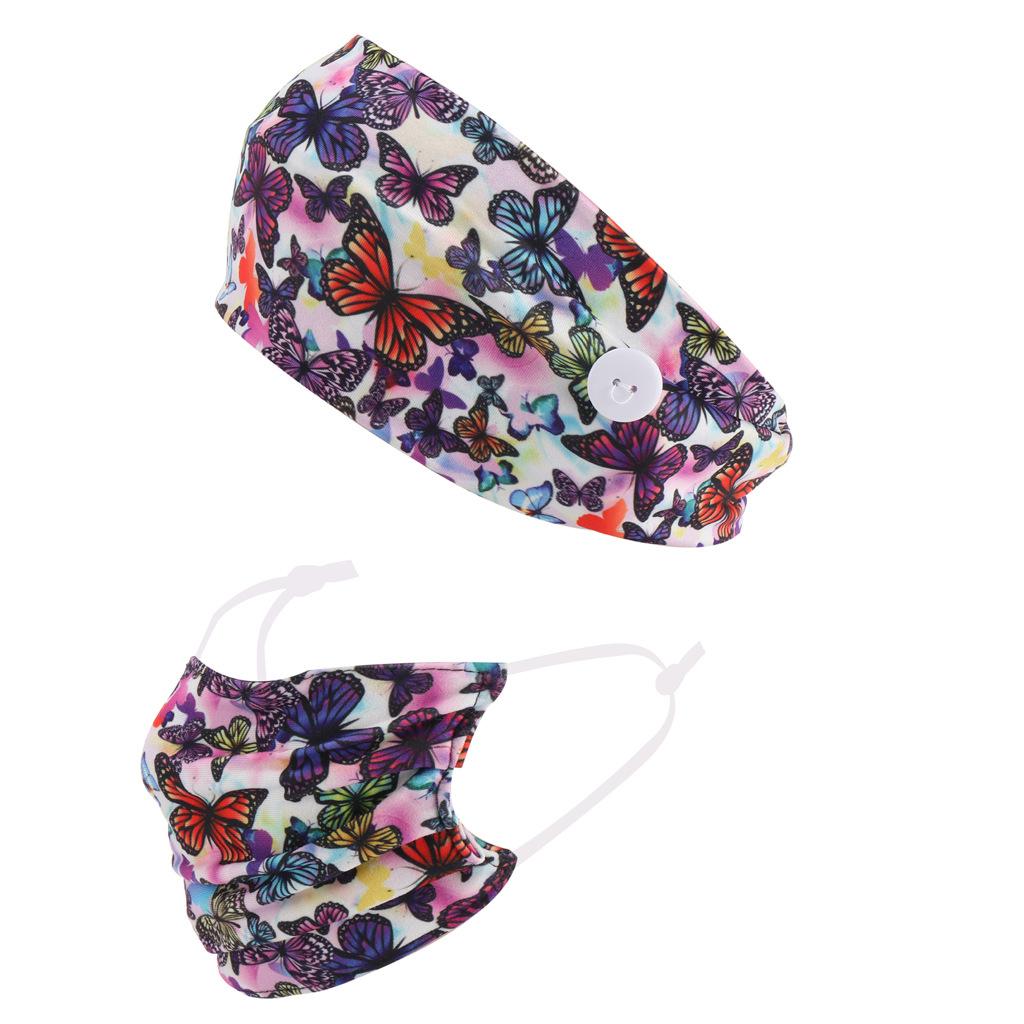 

JYL TS DIY Gradient Print Headband Yoga Hair Band Elastic Fabric smallbutterflyonwhitebackground піщаний колір taupe