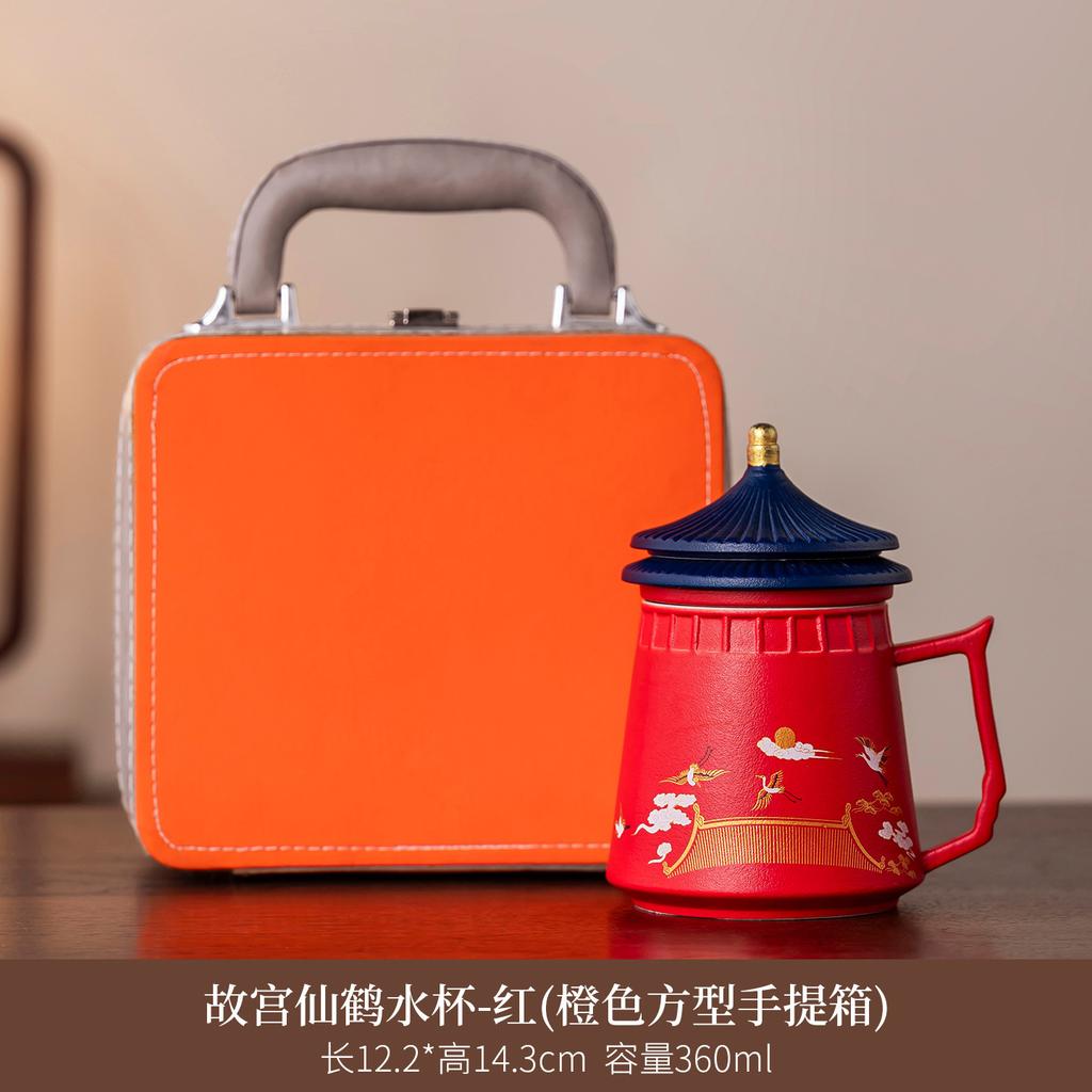 New Chinese-style Forbidden City drinking cup high-value ceramic cup home office teacup with lid personal tea set