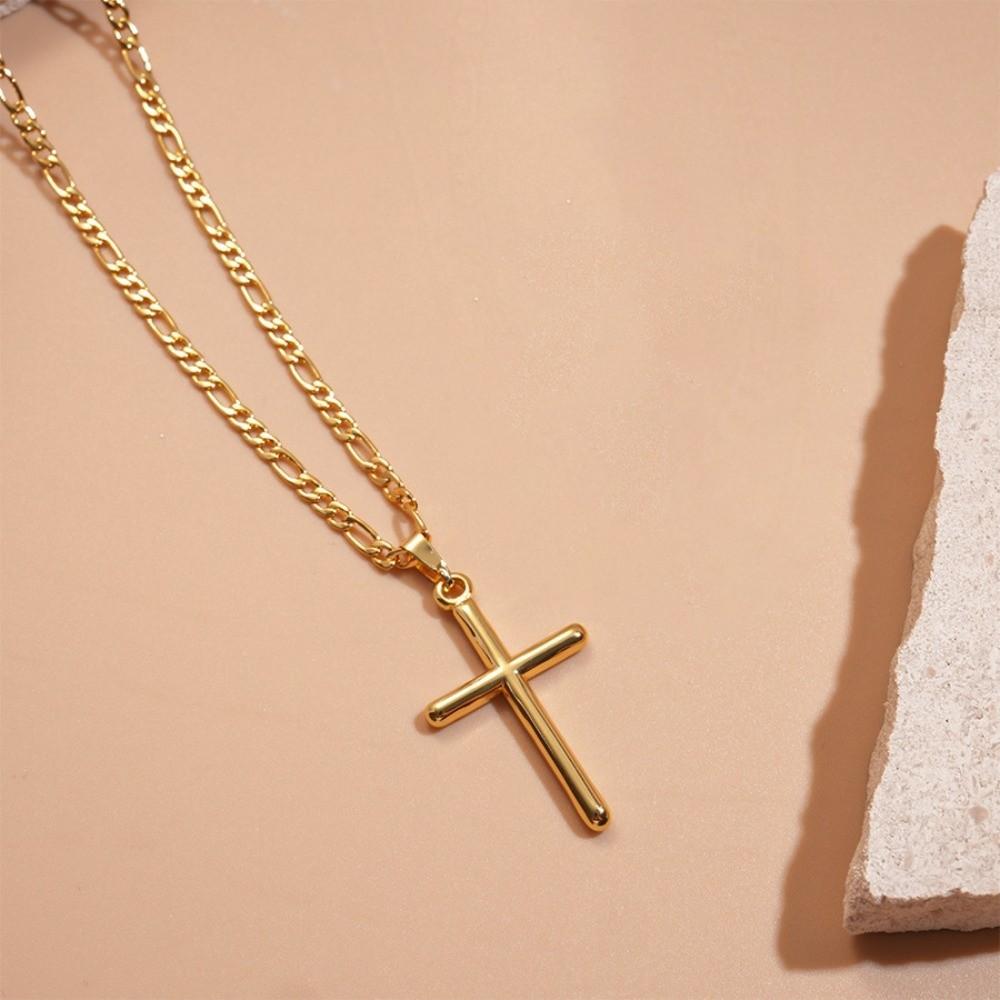 Sweater Chains Cross Necklace Cross Metal Clavicle Chain Fashion Double Layer Choker  Women Gifts