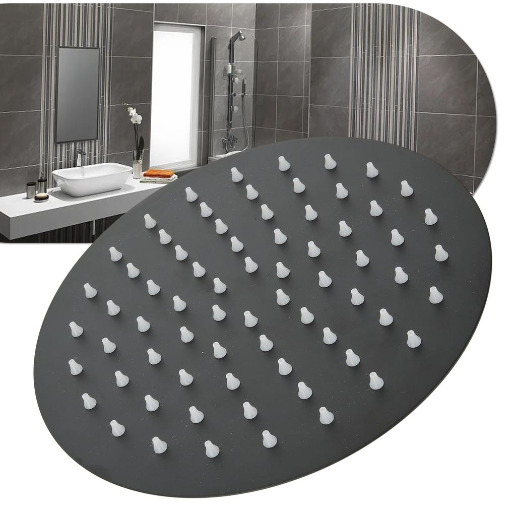High Pressure Black Shower Head 8 Inch Round Rain Shower Head Luxury
