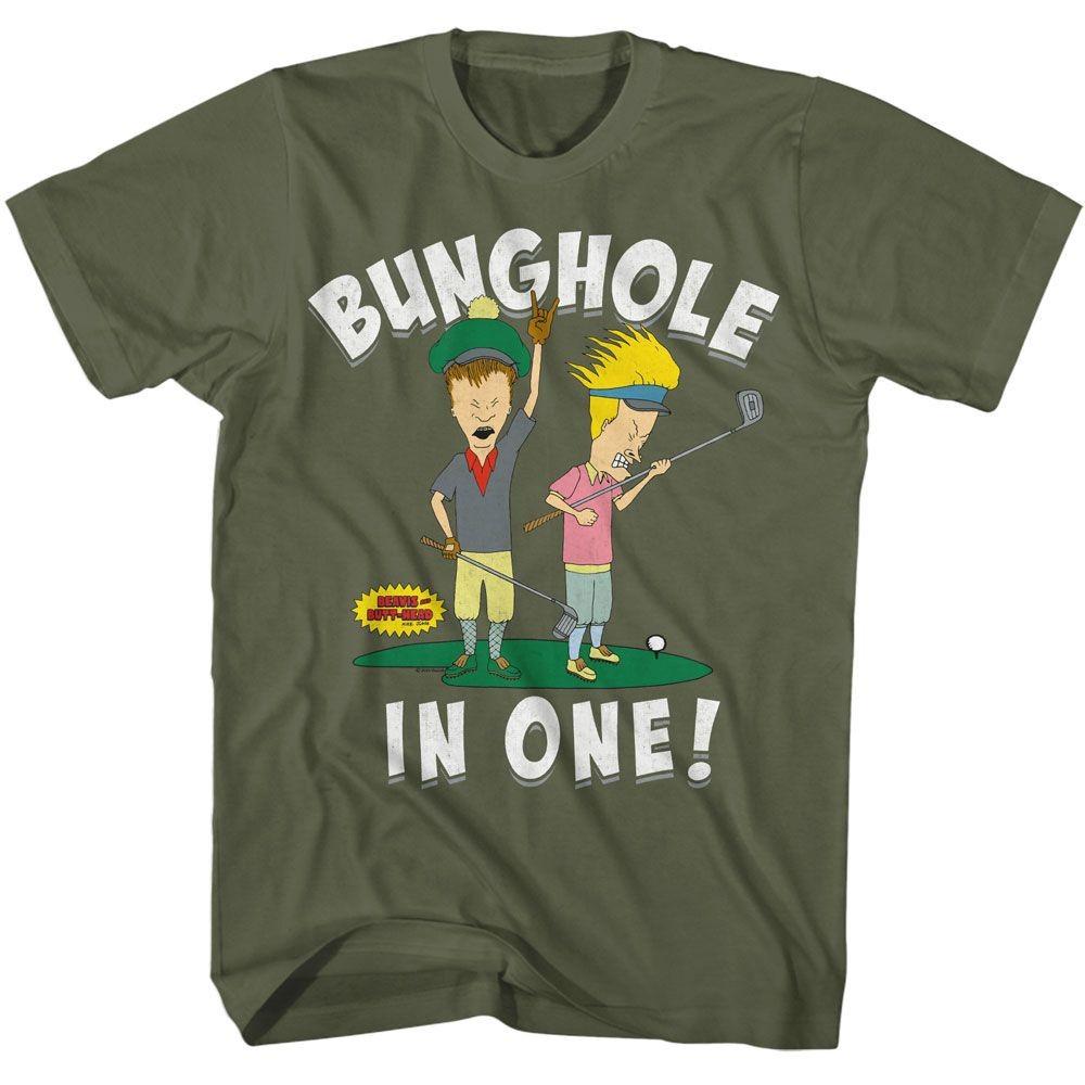 Beavis And Butthead Bunghole In One Military Green TV Shirt Unisex T-Shirt S