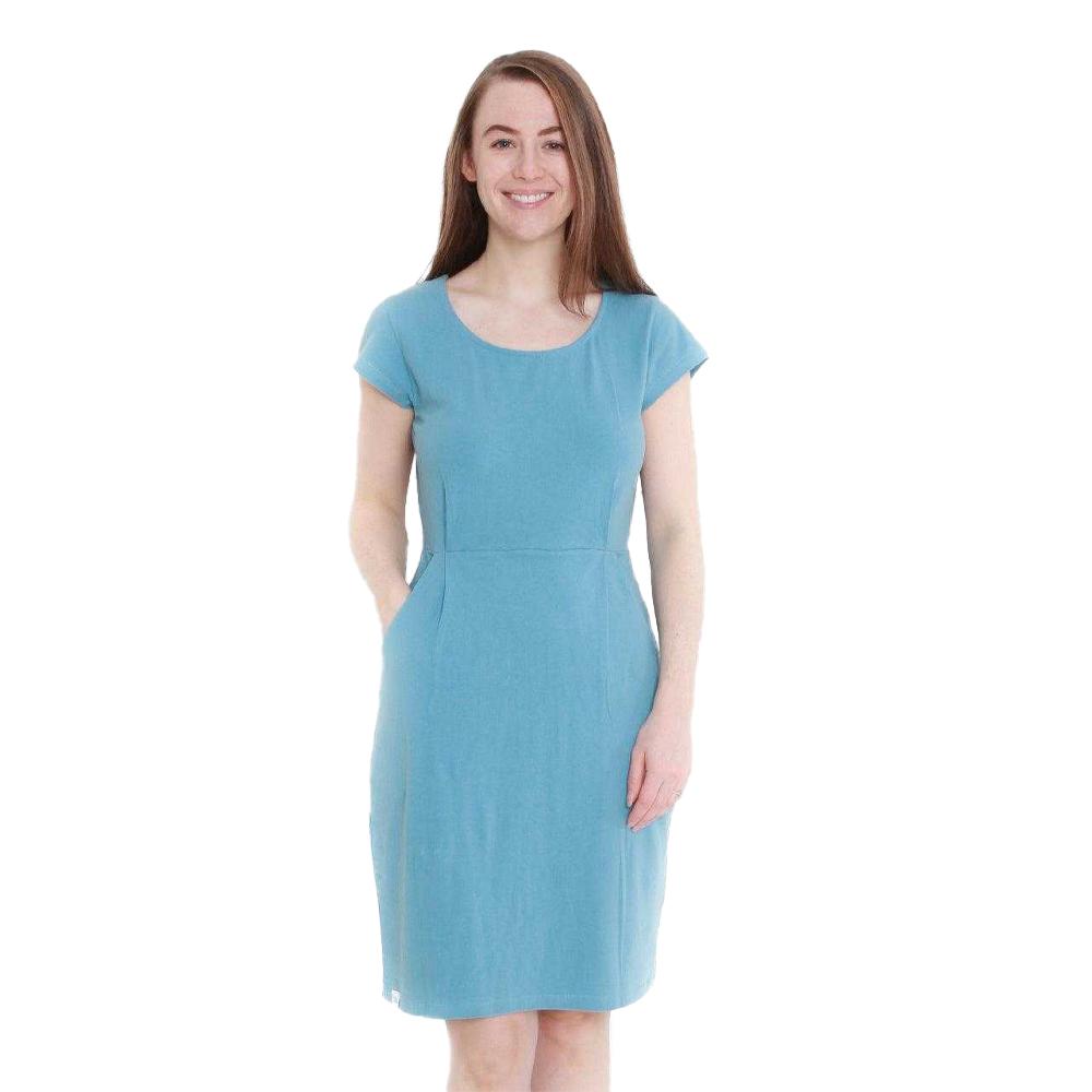 Dámské/Dámské hladké šaty s krátkým rukávem