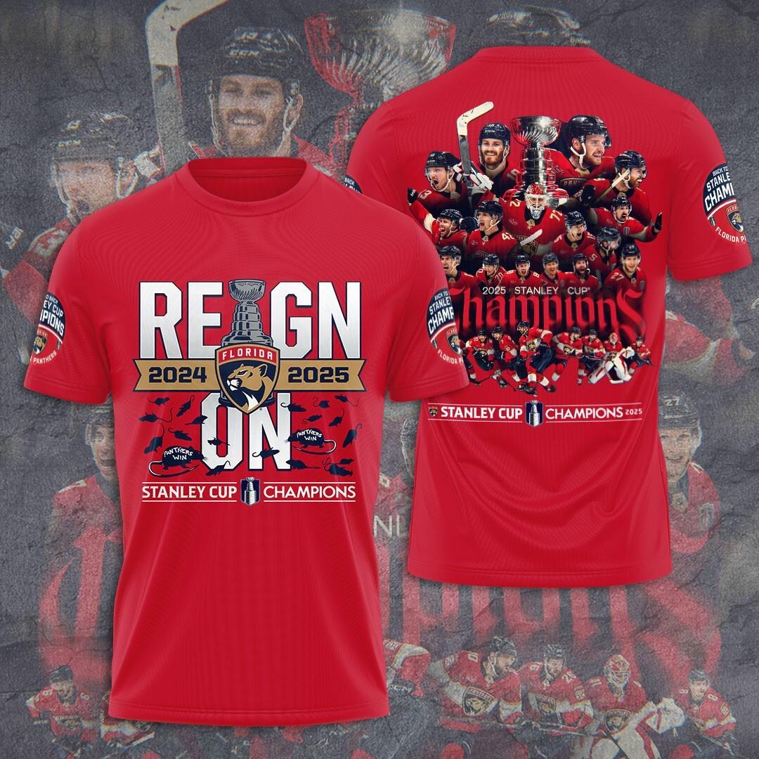Florida Panther Hockey Team 2026 Stanley Cup Champions Shine Unisex 3D T-shirt L