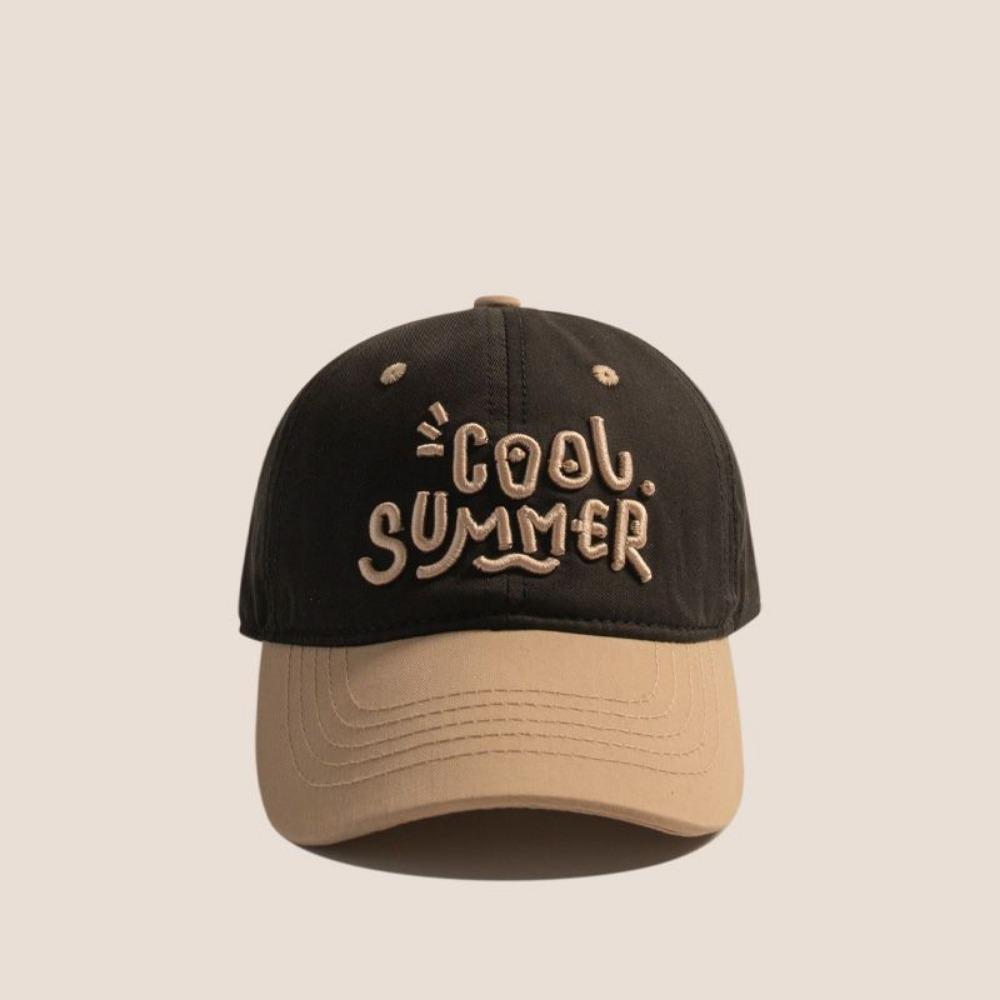 Embroidery Sun Shading Hat Contrasting Color Duck Tongue Cap  For 2-7Year Boys Girl