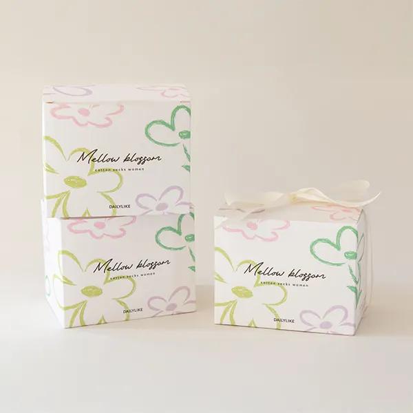 [Gift Set] Mellow Blossom Cotton Socks Women's 4-Piece Set - 02 Sweety + Free Shopping Bag