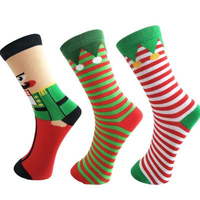 New Christmas Cartoon Cotton Men's Mid-Calf Socks - Breathable and Stylish for Couples