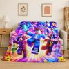 Cartoon R-Robloxs Spiel Gamer Flanelldecke Weiche Warme Überwurfdecke für Schlafzimmer Wohnzimmer Bett Reise Camping Picknick Geschenk