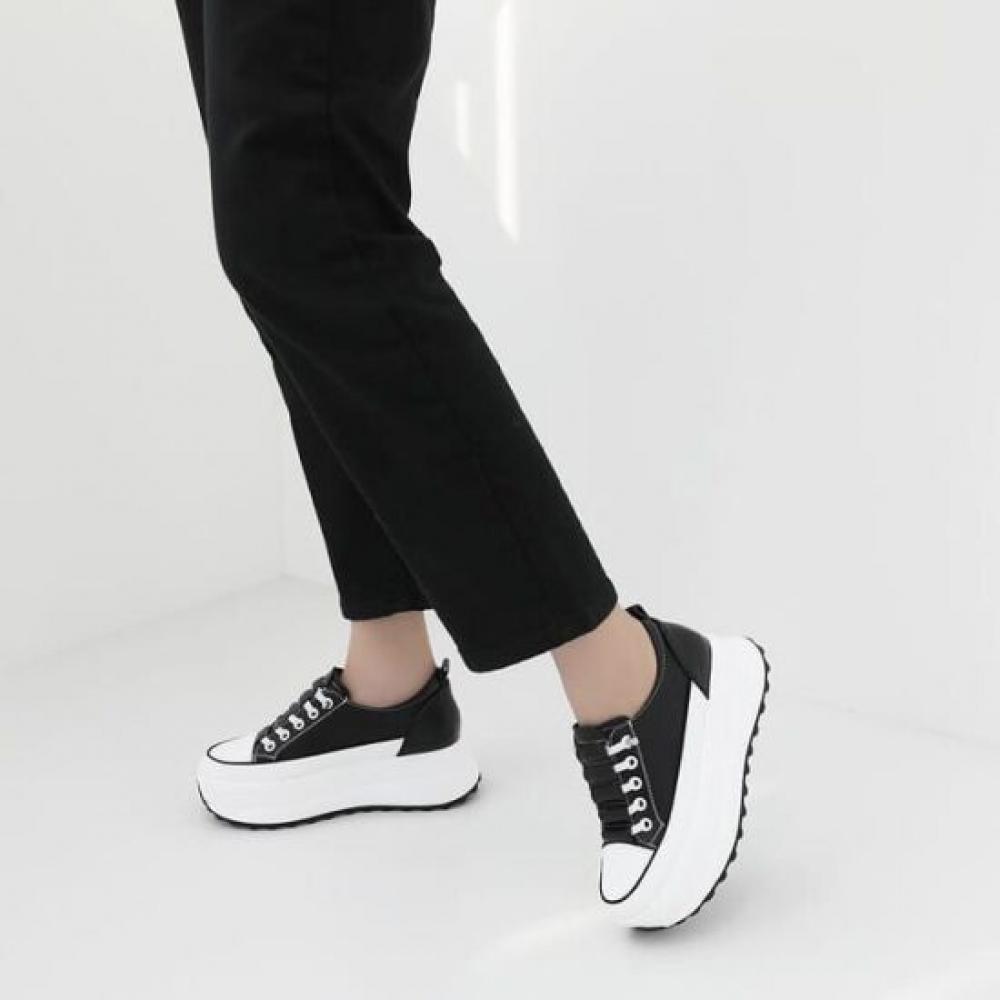 Jisyu Women Endo Leather Platform Sneakers 5.5cm
