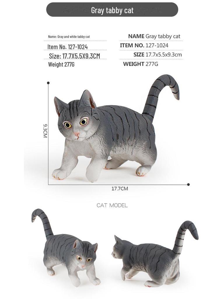 Seashell Cat Figurine: Realistic Kitten Toy Model