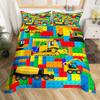 Truck Excavator Bed Cover Collection Queen Size Size Kids-oriented Nursery Cartoon Tractor Engineering Vehicle Construction Theme Bed Linen Collection