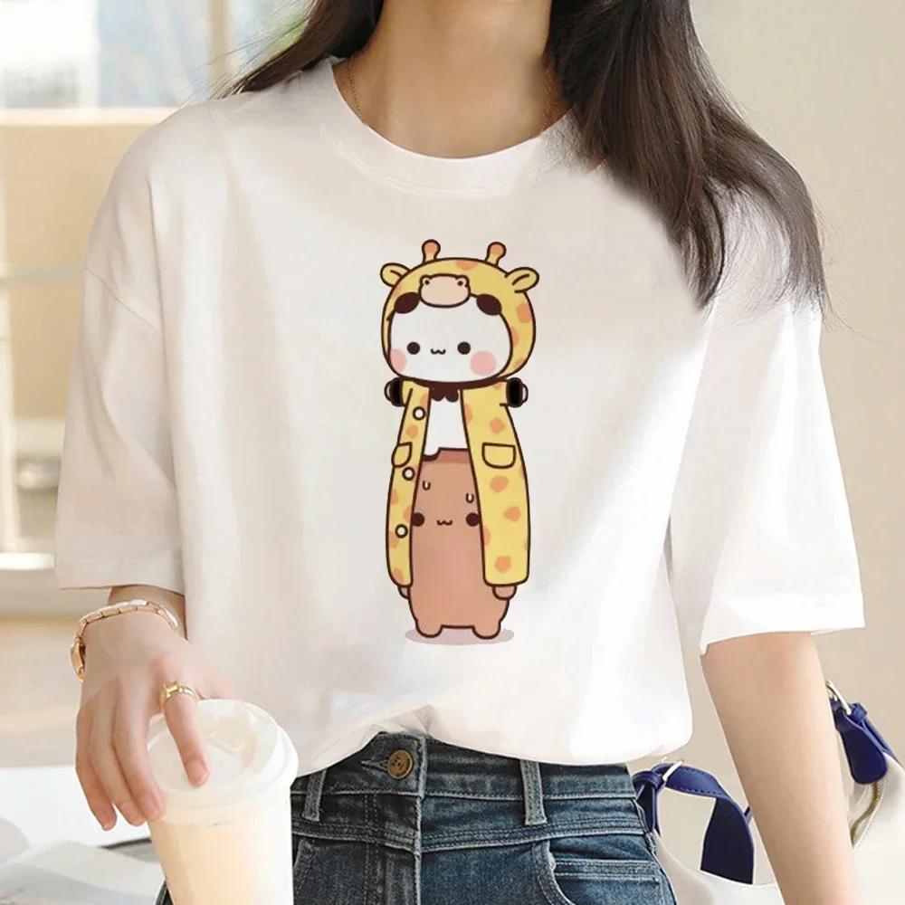 Cute Bear LOVE T Shirt Women Bubu Dudu Couple Tops Tee Summer Short Sleeve Tshirts Female Korean Casual Girl Tshirt Camisetas