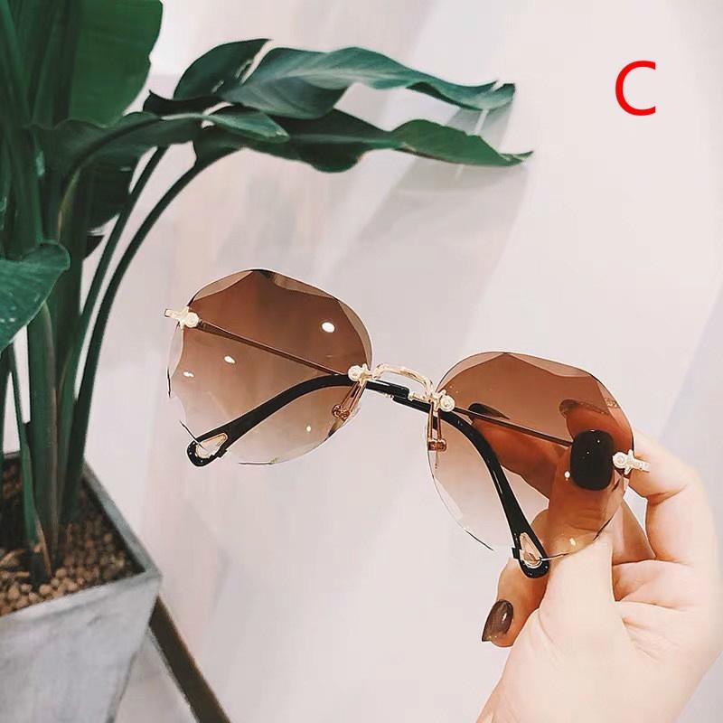 Rimless Sunglasses Women Luxury Trimming Gradient Shades Sun Glasses Ladies Vintage Framless Eyewear UV400