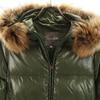 DUVETICA ADHARA Down Jacket 38 Khaki With Raccoon Fur Women Used