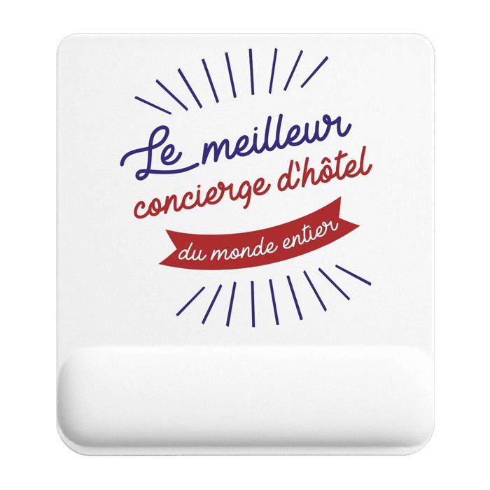 Tapis de souris - PLANETEE - Concierge d'hôtel Meilleur monde - 22x18 cm - Surface lisse antidérapante - Sublimation HD