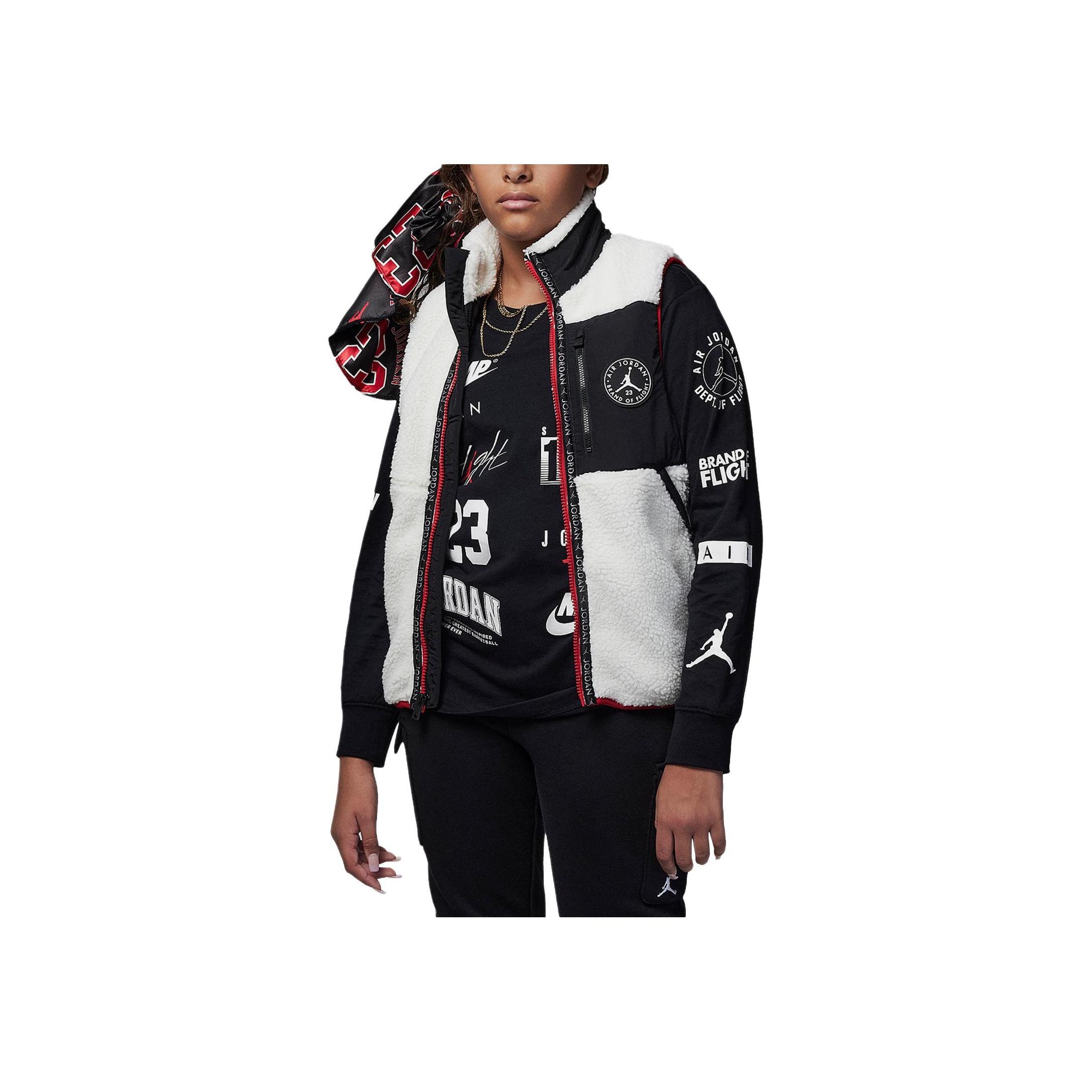 

Куртка Jordan Kids с цветным блоком и логотипом на молнии, детские куртки черного цвета FB1774-133 XS