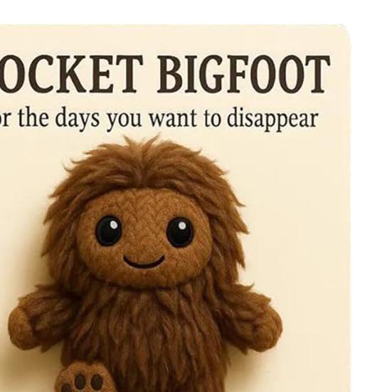 Pocket Sasquatch Plush Doll Emotional Support Stuffed Mini Sasquatch Portable Positive Animal