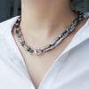 316L Stainless Steel Chunky Chain Necklace Set S Hoop Clasp Big Heavy Link Chain Choker Necklace Statement Cool for Men Women