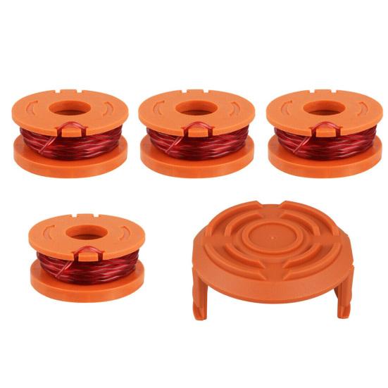 4/6Pcs Peças de linha de carretel de substituição Aparador de grama Edger com tampa para WORX WA0010