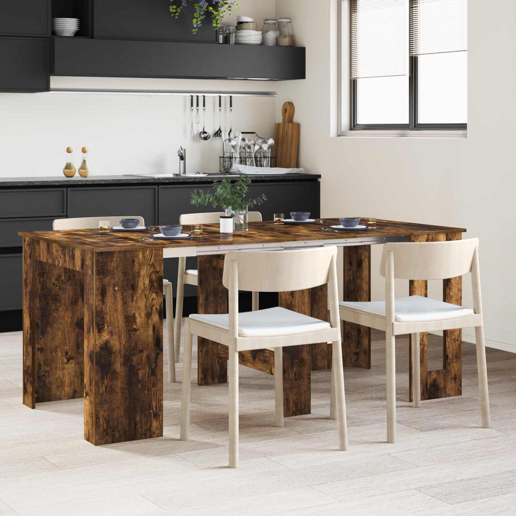 Dining Table 180 x 85 x 75 cm Wood Based Material Smoked Oak