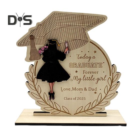 

Выпускной класс 2025 года, табличка на стол с основанием, шляпа бакалавра, мальчики, девочки, выпускники, деревянная церемония вручения дипломов, вечеринка, украшение рабочего стола Womens 1 Set