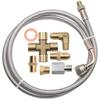 Turbo Oil Feed Line Kit Universal Oil Return Line Kit Oil Drain Line Kit with 1/8 NPT, 90 ° 4 AN To 1/8 NPT Connector For T3