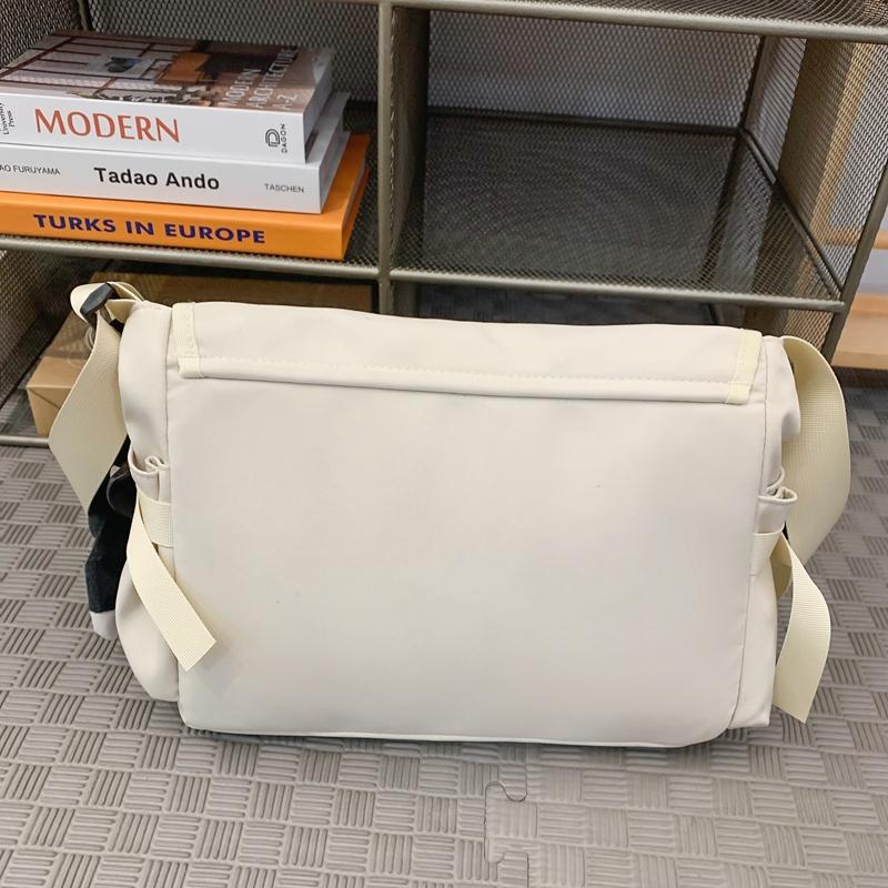 Dámská jednobarevná crossbody taška Pánská taška Messenger s velkou kapacitou Studentská taška přes rameno