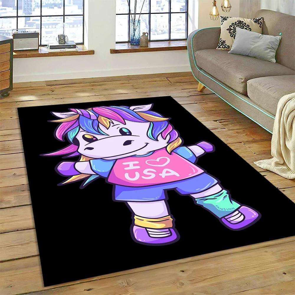 Uroczy jednorożec dziewczyna prezent kreskówka dywan dywanik do domu salon sypialnia sofa wycieraczka dekoracja, dzieci plac zabaw dywan antypoślizgowa mata podłogowa