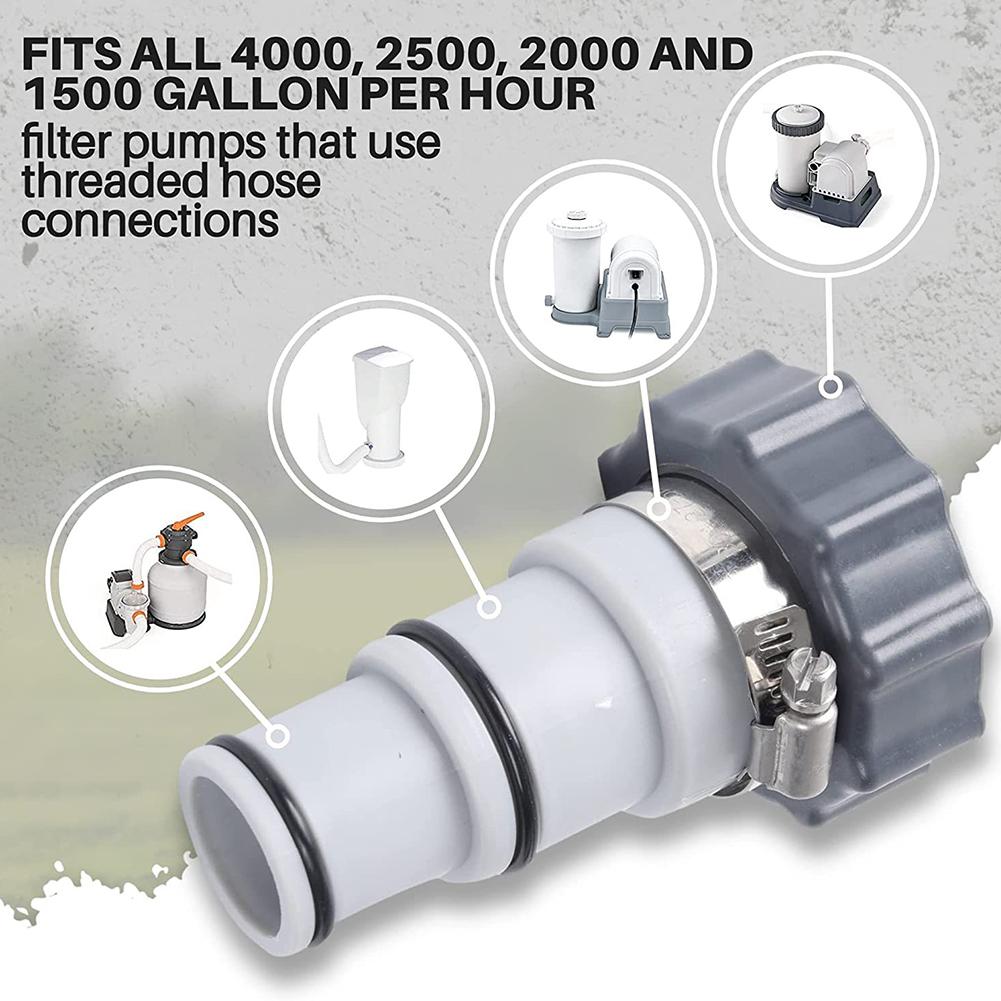 2-10PCS Replacement Hose Adapter Anti Leak Plastic Pool Drain Pump Thread Connection Valve Drain Adapter for Intex ARU