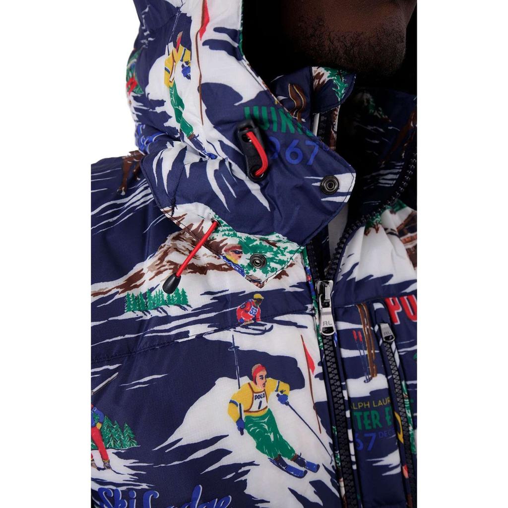 Polo Ralph Lauren Patterned Removable Hood Zippered Down Jacket Men Jackets Multicolor 710919262-001