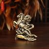 Vintage Chinese Dragon Horse Brass Ornament 1Pc Small Handmade Copperware for Home Entryway Shelf Decor Good Luck Charm