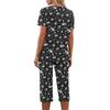 2 Piece Sets For Women Short Sleeve Top And Pants With Pockets Workout Soft Floral Print Sets