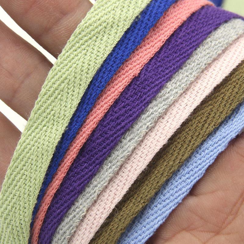1Cm Color Cotton Herringbone Ribbon Webbing, Cotton Hand Hemming Strap Strap Strap Strap Piping Strap