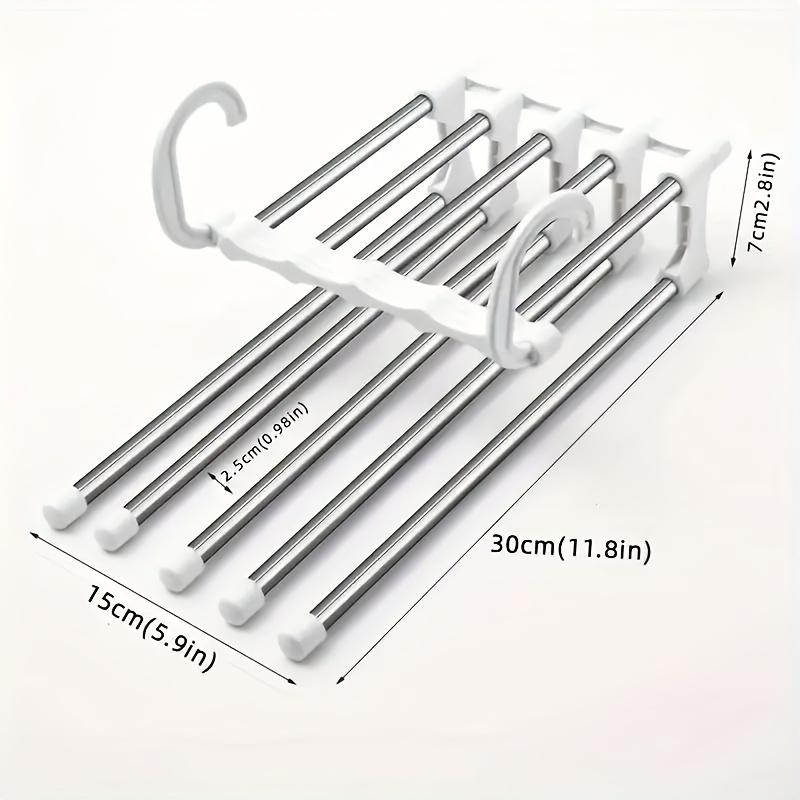 5 In 1 Multifunction Pant Rack Hanger Stainless Steel Wardrobe Adjustable Magic Trouser Hangers Towel Shelves Closet Organizer