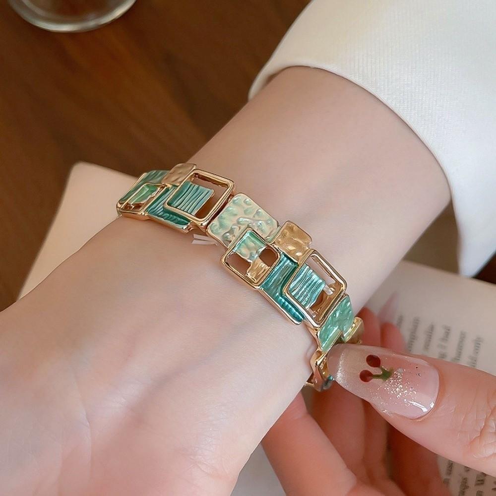 Elastic Stretchable Geometric Bracelet Gold Color Fashion Bracelet for Party Prom Gift
