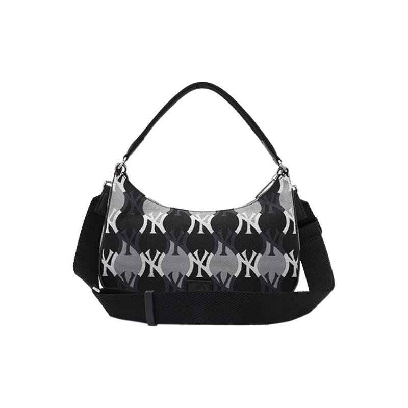 MLB Borsa a Spalla, Borsa a Mano, Borsa a Tracolla in Poliammide Poliestere, Borsa a Spalla Regolare Unisex Nero Grigio Casual