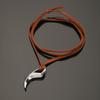 Viking Wolf Tooth Spike Pendant Necklace – Retro Adjustable PU Leather Cord 