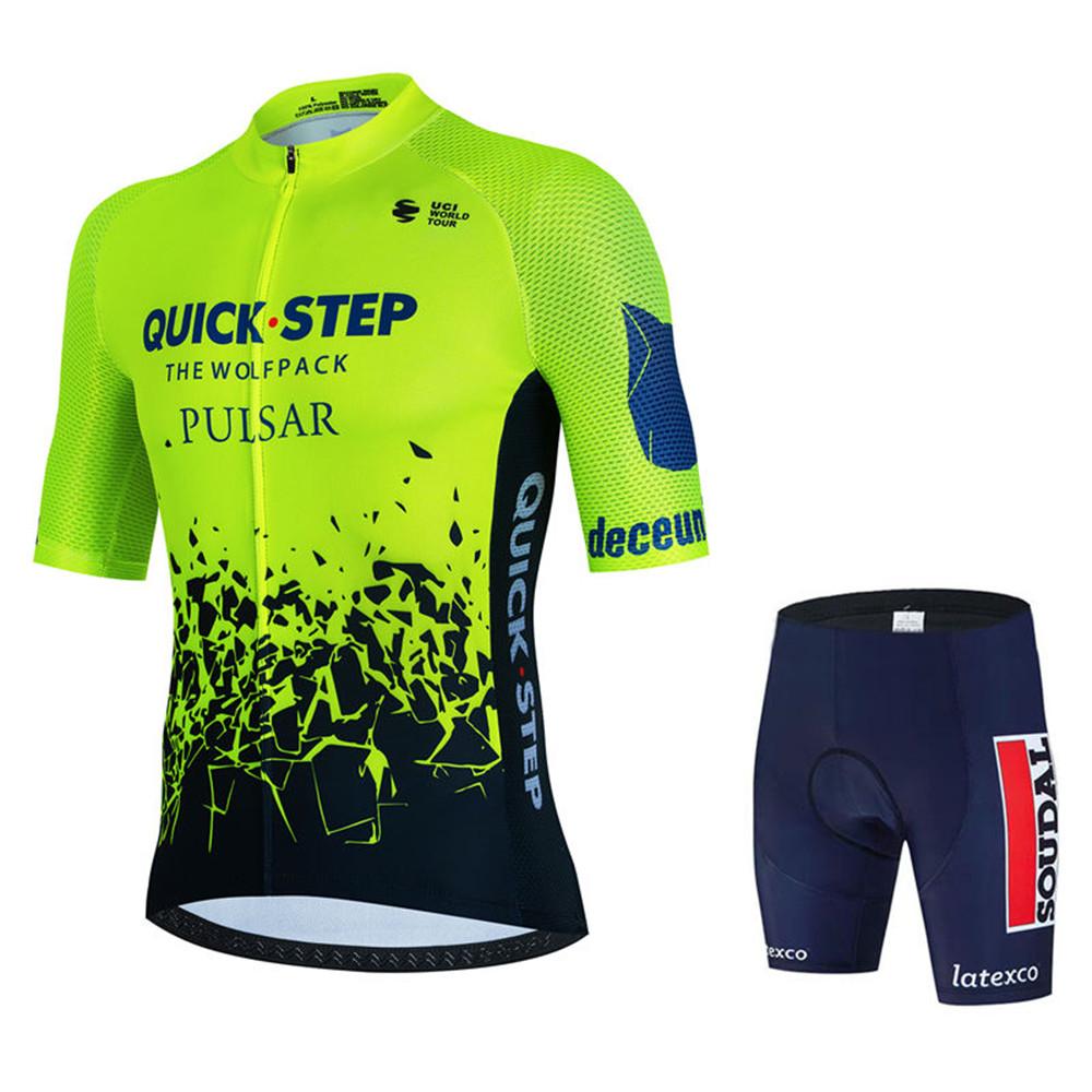 2026 Soudal Quick Step Team Cykeltröja Set Sommar Cykel Andningsbar Herr MTB Cykelkläder Maillot Ropa Ciclismo Uniformer Dräkter