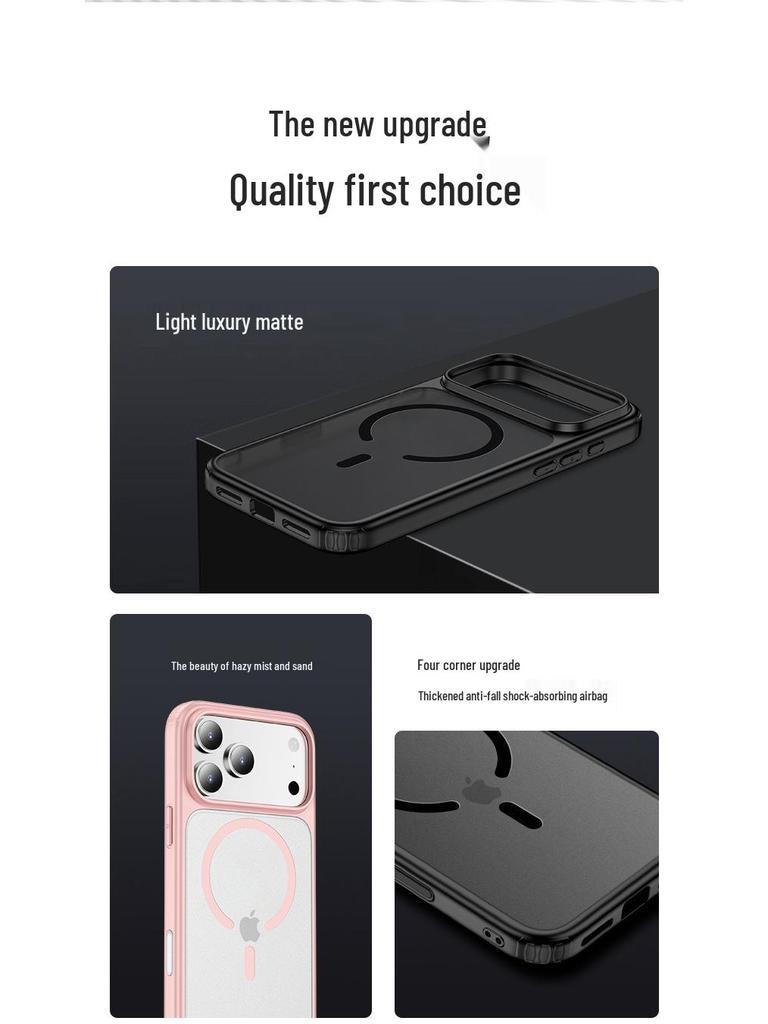Apple iPhone 17 Pro Max Magnetiskt Transparent Airbag-skal - Fulltäckande Fallskydd