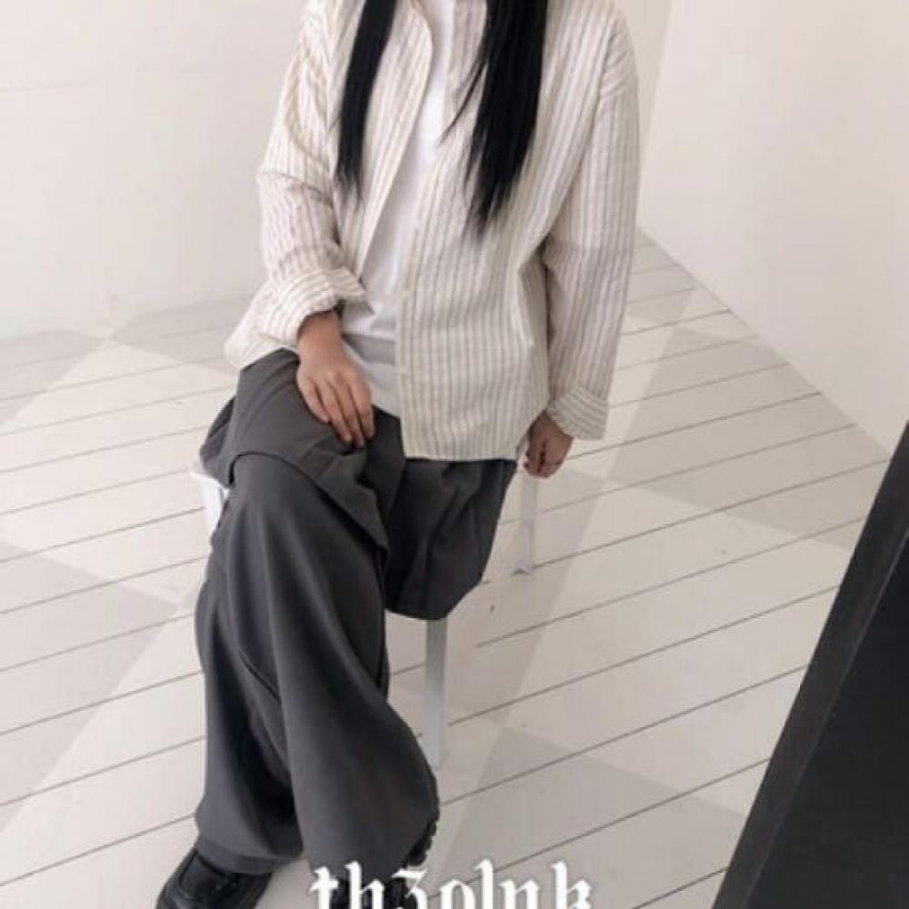 The Pink Women S leSha looSe Fit Stripe SeerSucker Long Sleeve Shirt