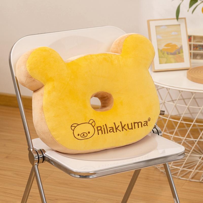 Rilakkuma Series Plush Seat Cushion Waist Support Neck Pillow Kawaii Home Decor Toys Accompany Sleep Toy For Girls Birthday Gift