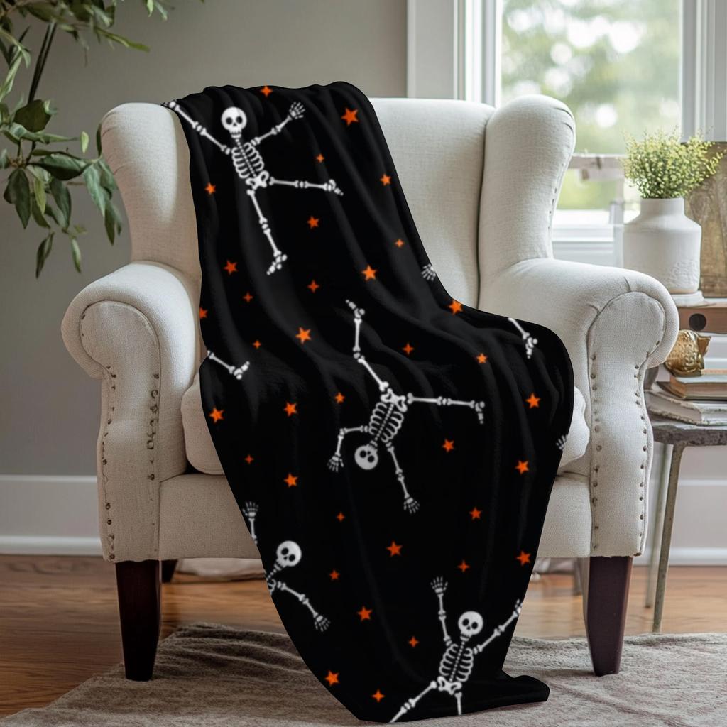 Flannel Throw Blanket with Digital Print, Cozy Soft Nap Blanket for Sofa and Conditioned Rooms