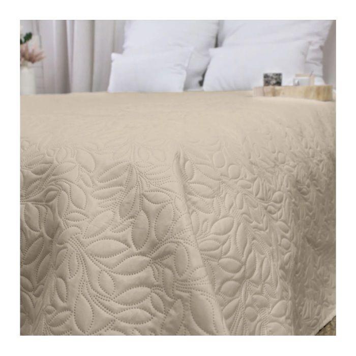 Couvre-lit en microfibre 240 x 220 cm Beige