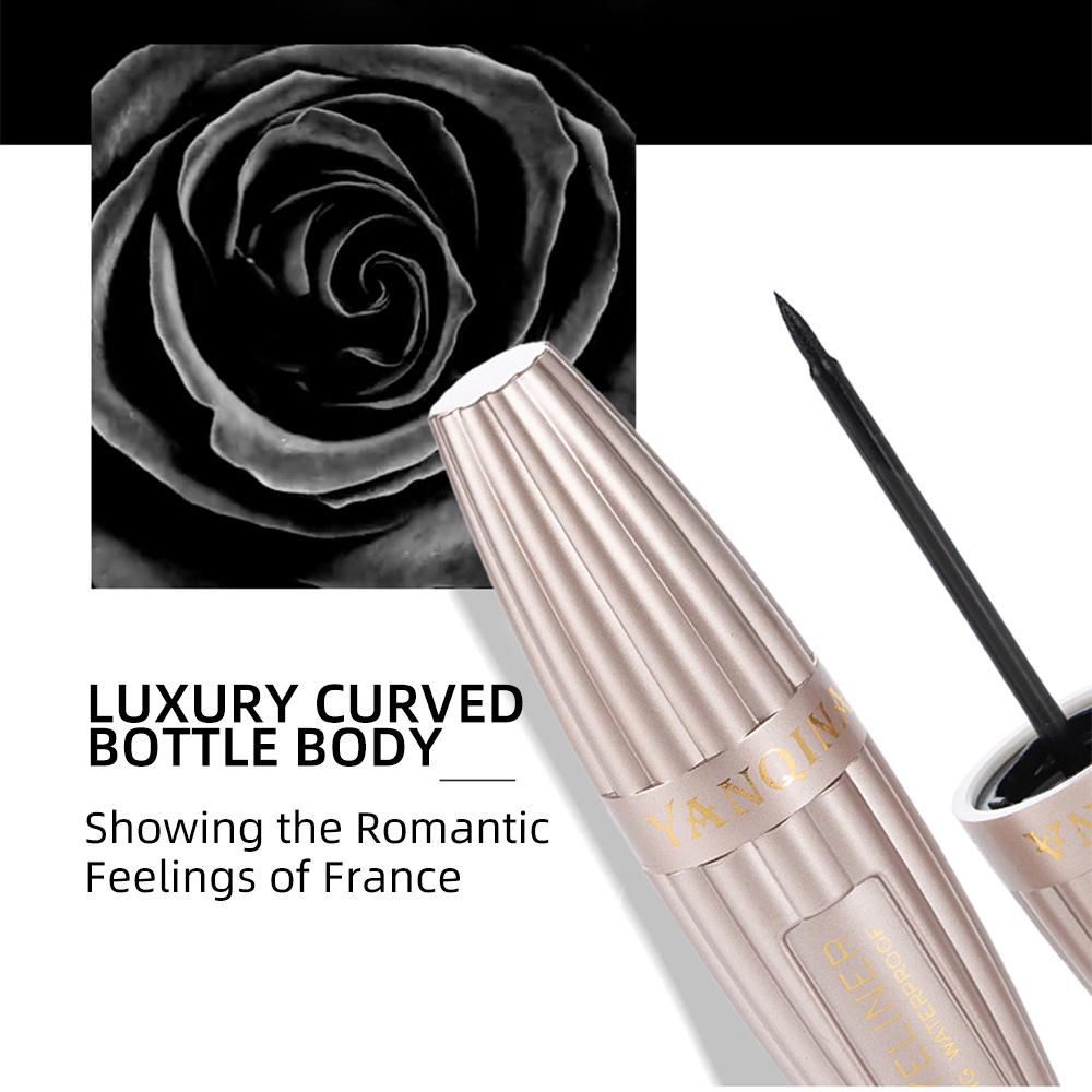 3D Likit Eyeliner Pürüzsüz Uzun Ömürlü Bulaşmaya Karşı Dayanıklı Su Geçirmez Eyeliner Aplikatörü Siyah Eyeliner