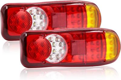 Biqing Rear Tail Light Trailer Light 46 LED Brake Stop Turn Signal Light Truck LED Tail Light 12V Trailer Truck (2 Pieces)