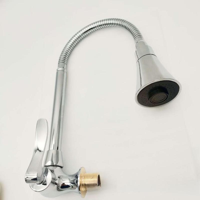 TLXT Single Cold Wall-Mounted Foldable Kitchen Faucet