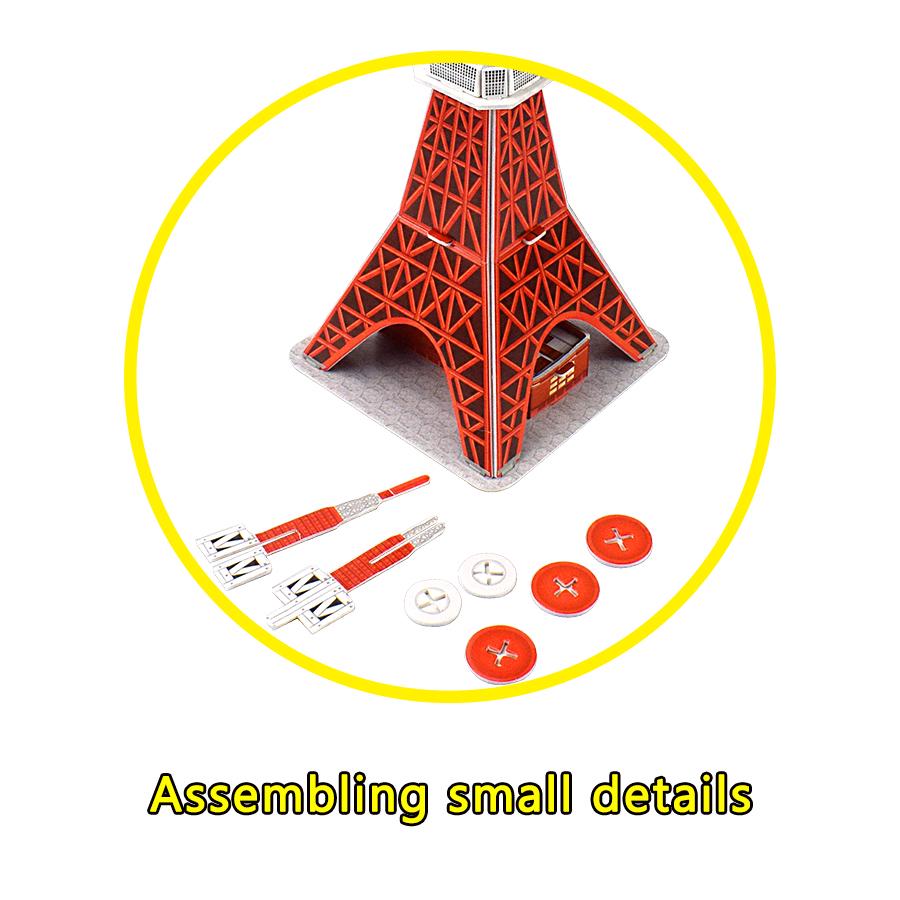 Tokyo Tower DIY Foam 3D Puzzles World Attraction Building Handmade Assembly Model Kits Toys for Kids