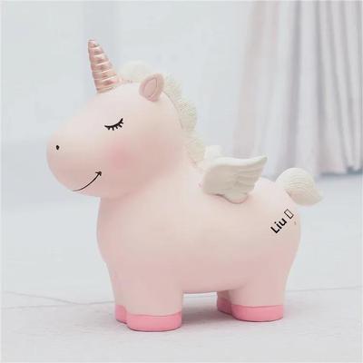 Resin Unicorn Piggy Bank - Cute Children's Room Ornament & Student Desk Decor Gift