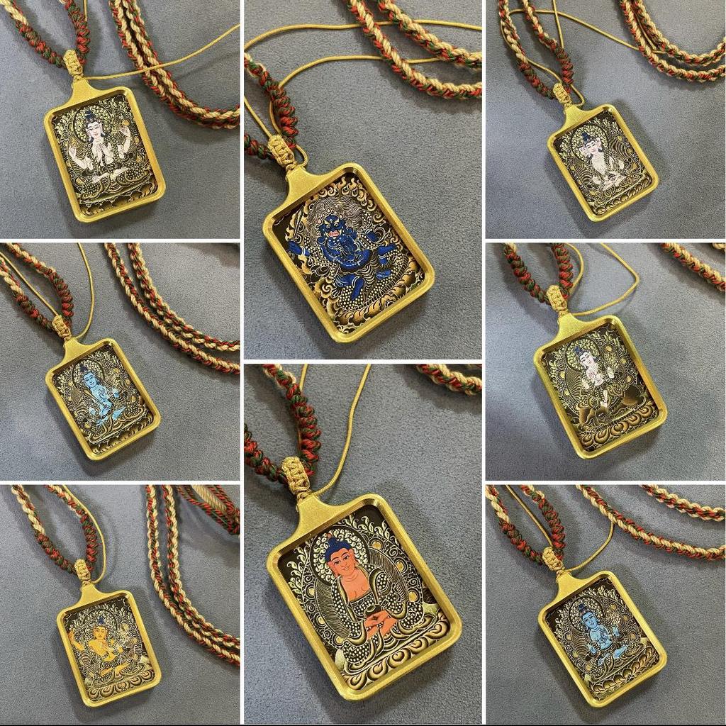 Twelve Zodiac Copper Thangka Pendant with Eight Guardian Deities: Daikokuten Temple Souvenir Accessory Plate